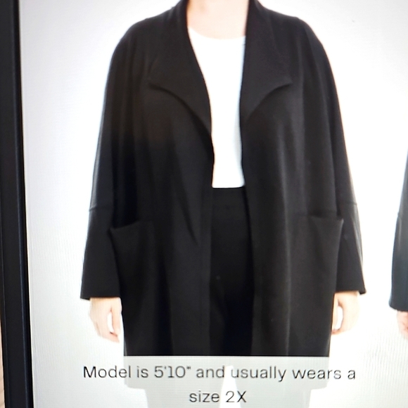 Elegant NWT MAX STUDIO Draped Collar Scuba Jacket Black 1X - Picture 1 of 14